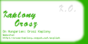 kaplony orosz business card
